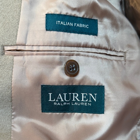 Lauren Ralph Lauren Men's Tan/Beige Long Coat Overcoat 42R Wool/Cashmere/Nylon - Picture 2 of 8